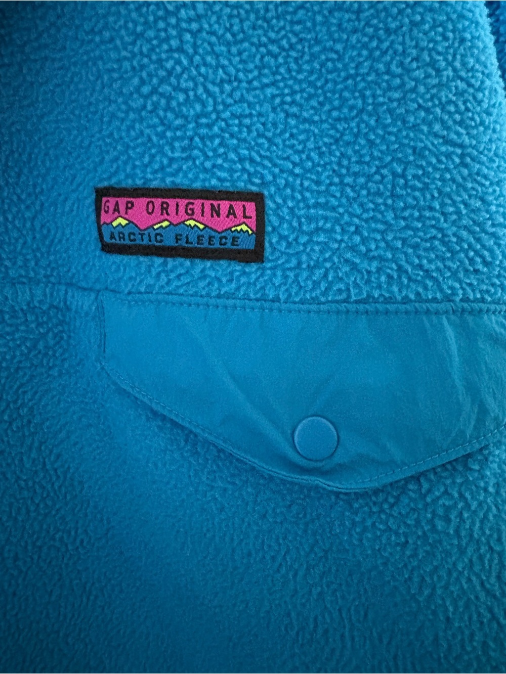 GAP Blue Snap-Up Fleece Pullover - Picture 2 of 3